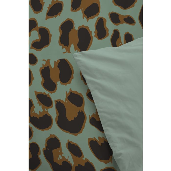 Lazy Leopard dekbedovertrek 200x220cm groen