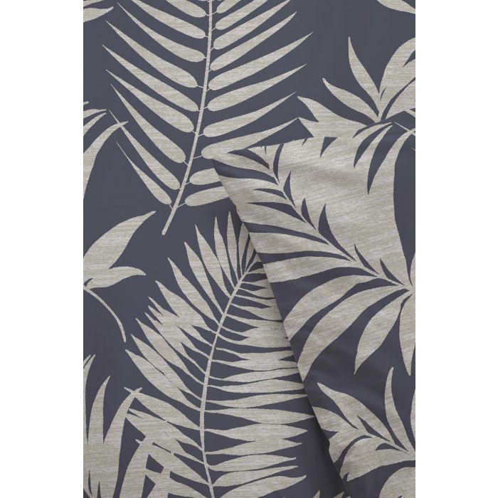 Pretty Palm dekbedovertrek 155x220cm grijs/blauw
