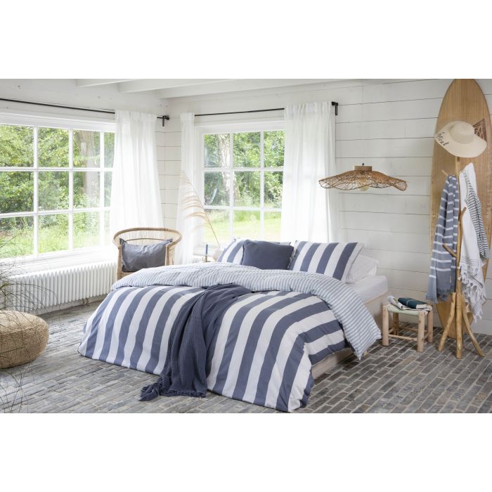 Classic Stripe dekbedovertrek 135x200cm blauw