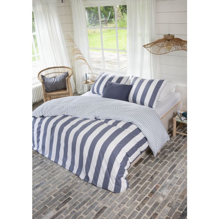 Classic Stripe dekbedovertrek 135x200cm blauw