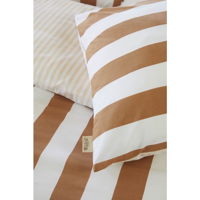 Classic Stripe dekbedovertrek 200x200cm cognac
