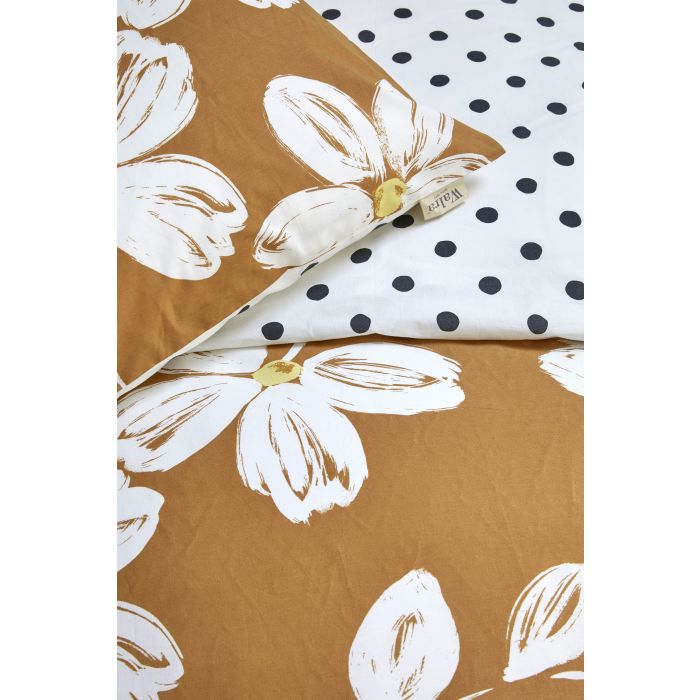 Fancy Flowers dekbedovertrek 200x220cm cognac