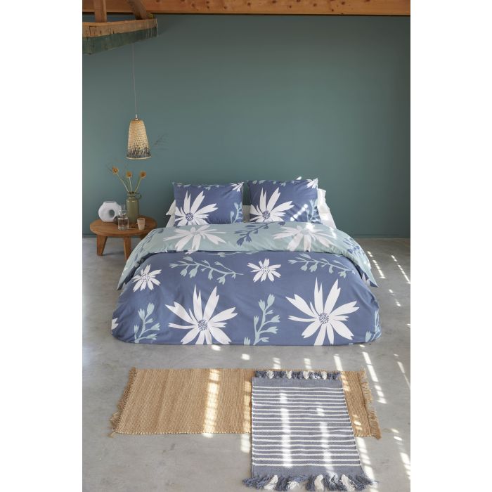 Favorite Flowers dekbedovertrek 155x220cm blauw/jade