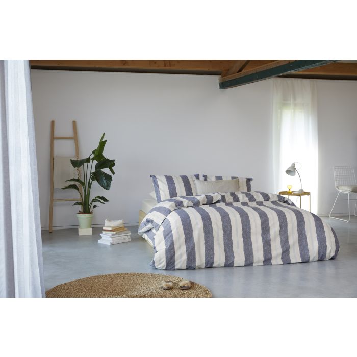 Remade Nautic Stripes dekbedovertrek 200x220cm donkerblauw