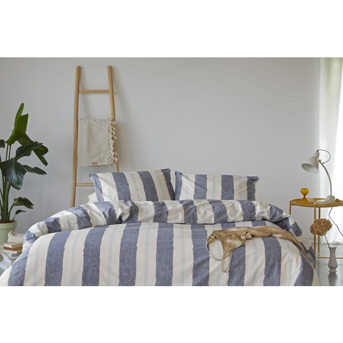 Remade Nautic Stripes dekbedovertrek 200x200cm donkerblauw