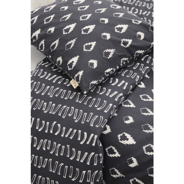 Remade Turned Cones dekbedovertrek 200x200cm off-black