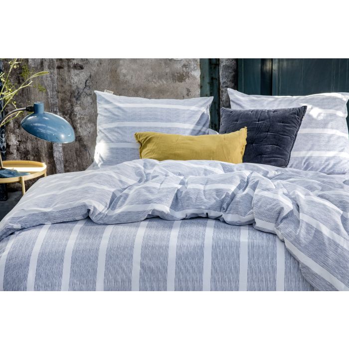 Stripe Along dekbedovertrek 140x220cm blauw