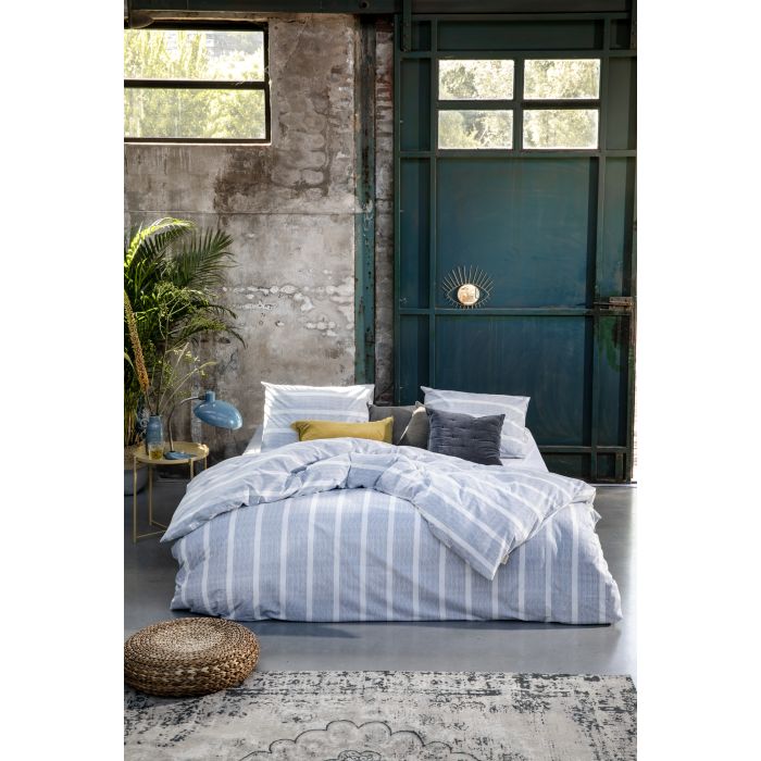 Stripe Along dekbedovertrek 140x220cm blauw
