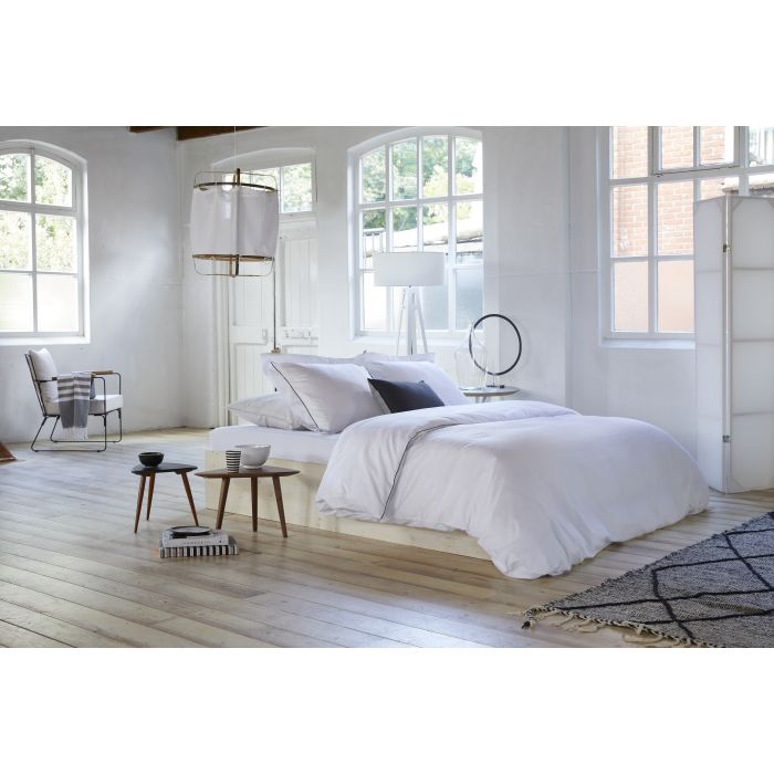 Subtile Stripe dekbedovertrek 155x220cm wit/antraciet