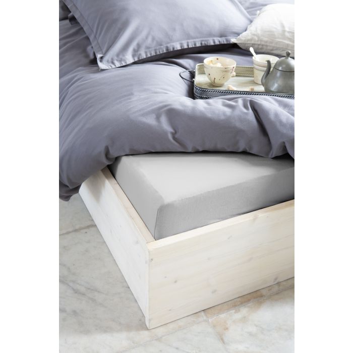 Jersey Stretch hoeslaken 90x220cm grijs