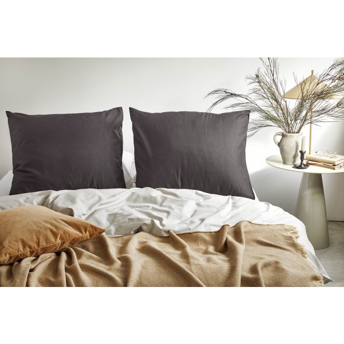 Crispy Cotton kussensloop 80x80cm antraciet (2 stuks)