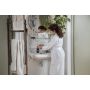 Soft Jersey Robe badjas L/XL wit/kiezelgrijs
