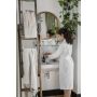 Soft Jersey Robe badjas S/M wit/kiezelgrijs