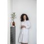 Soft Jersey Robe badjas S/M wit/kiezelgrijs