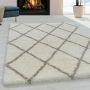 Alvor Shaggy vloerkleed hoogpolig rechthoek 120x170cm crème