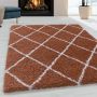 Alvor Shaggy vloerkleed hoogpolig loper 80x250cm terra