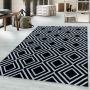 Costa Rhombus vloerkleed laagpolig loper 80x250cm zwart