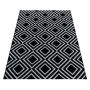 Costa Rhombus vloerkleed laagpolig loper 80x250cm zwart