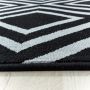 Costa Rhombus vloerkleed laagpolig loper 80x250cm zwart