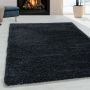 Fluffy Shaggy vloerkleed hoogpolig loper 80x250cm antraciet