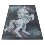 Funny Eenhoorn baby kinderkamer vloerkleed laagpolig rechthoek 140x200cm grijs