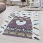 Funny Beer baby kinderkamer vloerkleed laagpolig rechthoek 120x170cm violet
