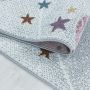 Funny Planeet baby kinderkamer vloerkleed laagpolig rond Ø 120cm wit