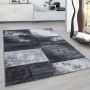 Hawaii Tetris vloerkleed laagpolig rechthoek 80x150cm grijs