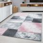 Hawaii Tetris vloerkleed laagpolig rechthoek 80x150cm roze
