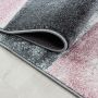 Hawaii Tetris vloerkleed laagpolig rechthoek 80x150cm roze