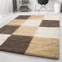 Life Shaggy Blok vloerkleed hoogpolig rechthoek 120x170cm mokka