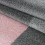 Lucca Blok vloerkleed laagpolig rechthoek 80x150cm roze