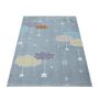 Lucky Wolken baby kinderkamer vloerkleed laagpolig rechthoek 200x290cm grijs