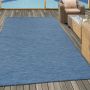 Mambo buitenkleed platgeweven rechthoek 80x150cm blauw