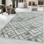 Naxos Parallel W vloerkleed laagpolig rechthoek 140x200cm goud