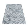 Naxos Parallel W vloerkleed laagpolig loper 80x250cm zilverkleur