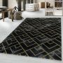 Naxos Parallel B vloerkleed laagpolig rechthoek 140x200cm goud