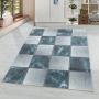 Ottawa Blok vloerkleed laagpolig rechthoek 140x200cm blauw