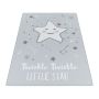 Play Twinkel Twinkel Kleine Ster antislip kinderkamer vloerkleed lussenpolig rechthoek 140x200cm grijs