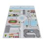 Play Verkeer antislip kinderkamer speelkleed lussenpolig rechthoek 160x230cm grijs