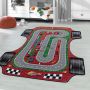 Play Racebaan antislip kinderkamer speelkleed lussenpolig rechthoek 200x290cm rood