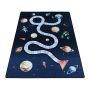 Play Ruimtereis antislip educatief cijfers speelkleed lussenpolig rechthoek 140x200cm navy blauw