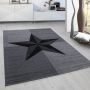 Plus Ster vloerkleed laagpolig rechthoek 160x230cm grijs