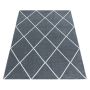 Rio Diago vloerkleed hoogpolig rechthoek 200x290cm zilverkleur