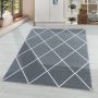 Rio Diago vloerkleed hoogpolig rechthoek 200x290cm zilverkleur