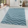 Rio Zigzag vloerkleed hoogpolig rechthoek 160x230cm blauw