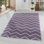 Rio Zigzag vloerkleed hoogpolig rechthoek 80x150cm lila
