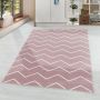 Rio Zigzag vloerkleed hoogpolig rechthoek 200x290cm roos