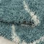 Salsa Shaggy vloerkleed hoogpolig rond Ø 80cm blauw