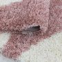 Tango Shaggy vloerkleed hoogpolig loper 80x250cm roos